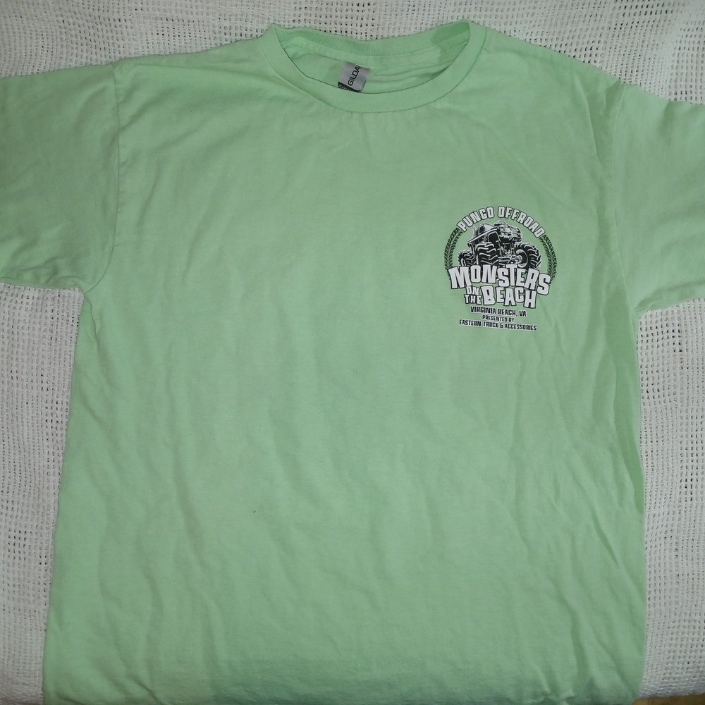 Gildan Light Green Kids  Monster Truck With Octopus Short Sleeve Tee.